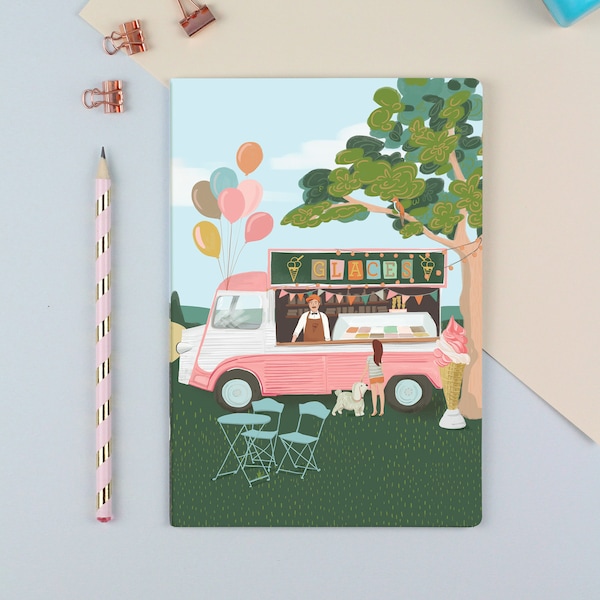 Notebook Notebook Ice cream Glacier A5 pages with lines