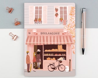 Notebook Carnet de note Boulangerie Paris, A5 pages avec lignes