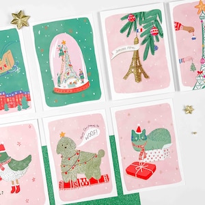 Eiffel Tower Greeting Card and Christmas decorations. The Eiffel Tower like a tree. Card for Christmas and the end of year holidays. Christmas in Paris image 3