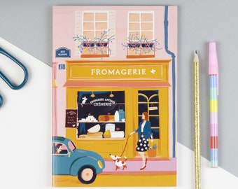 Notebook Fromagerie notebook in Paris A5 pages with lines. Small notebook Fromagerie Cremerie