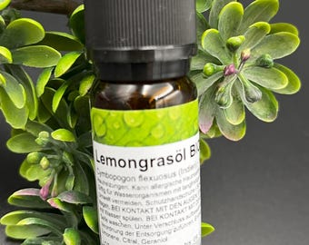 オーガニックレモングラス精油｜100％ピュア｜Cymbopogon flexuosus｜フレッシュでレモンのような香り｜アロマセラピーやディフューザー用のフレグランスオイル
