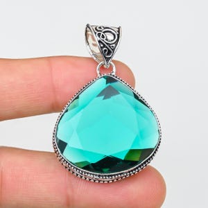 Green Apatite Silver Pendant 925 Sterling Silver Pendant  Gemstone Pendant Handmade Pendant Gemstone Jewelry Gift For Women, For Mom Gift