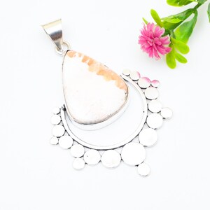 Scolecite Gemstone Pendant 925 Sterling Silver Pendant Scolecite Pendant Jewelry Designer Pendant Silver Jewelry For Girlfriend Gift For her