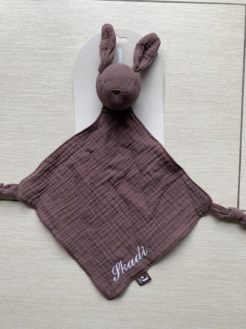 Rabbit Bunny Ears de Jollein, coffret cadeau personnalisé pour bébé pour baptêmes, naissances, baby showers, couverture câline et jouet de préhension en silicone pour bébé image 5