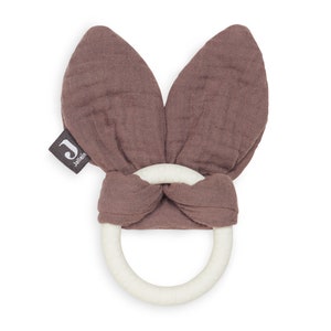 Rabbit Bunny Ears de Jollein, coffret cadeau personnalisé pour bébé pour baptêmes, naissances, baby showers, couverture câline et jouet de préhension en silicone pour bébé image 3