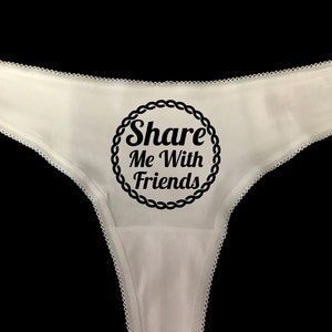 White Hotwife Share Me With Friends Thong
