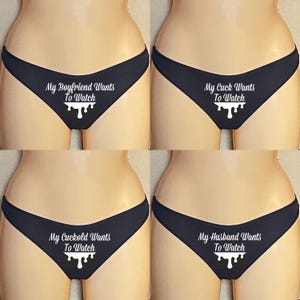 Womens Cotton Thong, my cuck, cuckold, boyfriend, husband master wants to watch