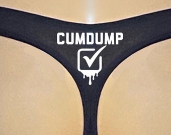 Womens Cotton Cumdump Panties with White Print