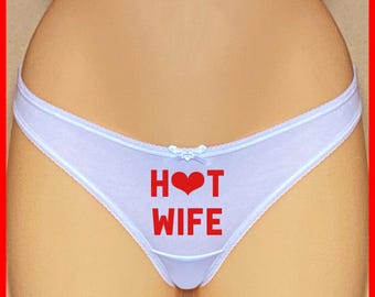 Weißer HotWife Baumwoll String Tanga