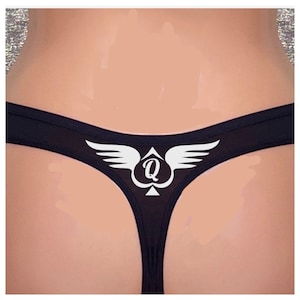 Queen of Spades  Thong with print on the back of the garment