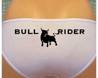 White HotWife Bull Rider knickers,the print is on the ass
