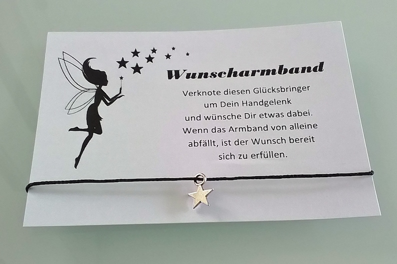 DIY Wunscharmband Make a wish Wünsch Dir was Armband Herz Geschenk Gastgeschenk Hänger Stern