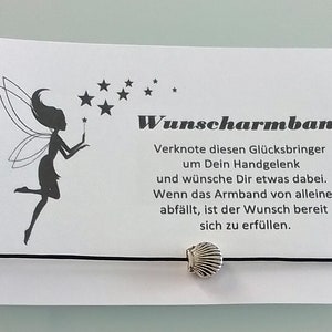 DIY Wunscharmband Make a wish Wünsch Dir was Armband Herz Geschenk Gastgeschenk Muschel