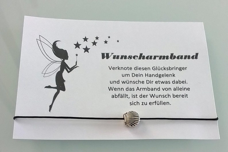 DIY Wunscharmband Make a wish Wünsch Dir was Armband Herz Geschenk Gastgeschenk Muschel