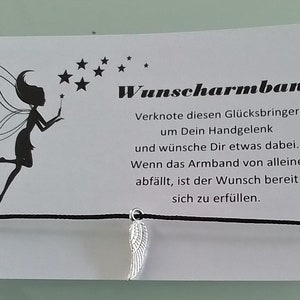 DIY Wunscharmband Make a wish Wünsch Dir was Armband Herz Geschenk Gastgeschenk Hänger Flügel