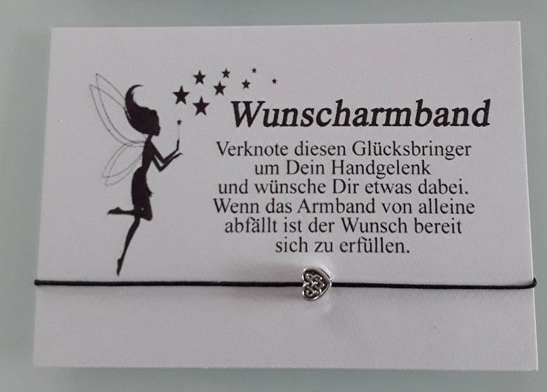 DIY Wunscharmband Make a wish Wünsch Dir was Armband Herz Geschenk Gastgeschenk Herz Knoten