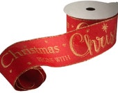 Craig Bachman Christmas Begins With Christ Ribbon, Wreath Supplies, Craft Supplies, DIY, Wired Ribbon