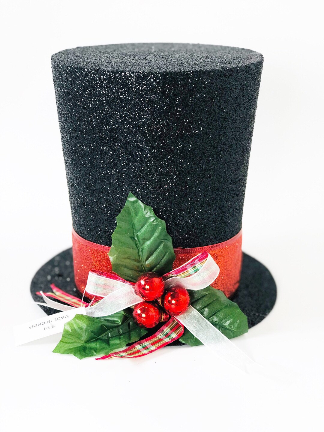 Christmas Top Hat, Snowman Hat, Wreath Attachment, Home Decor, Home