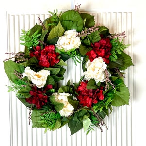 Spring Decor Summer Wreath Hydrangea Grapevine Everyday Wreath for Front Door Hydrangea Grapevine Wreath for Front Door Mothers Day Gift