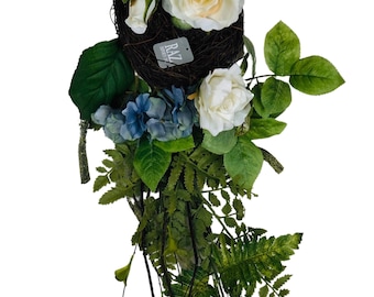 Floral Birds Nest Vine Decor: Spring Easter Embellishment (12” x 30”)