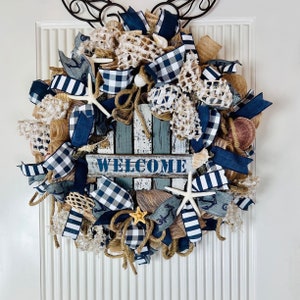 Everyday Wreath, Farnhouse Wreath, Nautical Wreath, Summer Wreath, Country Wreath, Beach Wreath, Front Door Wreaths, Ready to Ship,