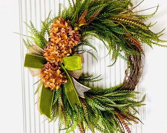 Farmhouse Fall Wreath: Rustic Autumn Decor, 28" Front Door Wreath