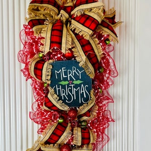 Christmas Swag Merry Christmas Wreath Front Porch Swag Holiday Gifts Christmas Wreath Winter Swag Holiday Decor Rustic Swag ready to ship