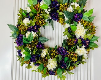 Fall Mum Wreath: Farmhouse Door Decor with Eucalyptus