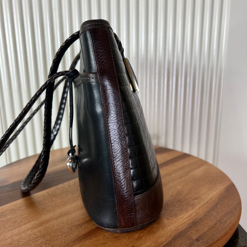 Vintage Brighton Leather Handbag: USA Made Monogrammed Tote bild 5