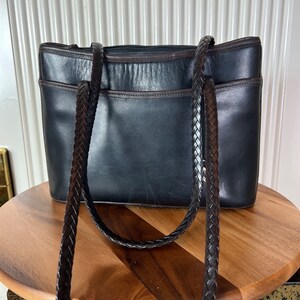 Vintage Brighton Leather Handbag: USA Made Monogrammed Tote bild 9