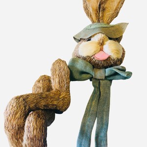 Sisal Bunny Wreath Attachment Sisal Bunny With Bow Tie, spring Decor Wreath Attachment, Farmhouse Sisal Bunny With Bow Tie, spring Decor