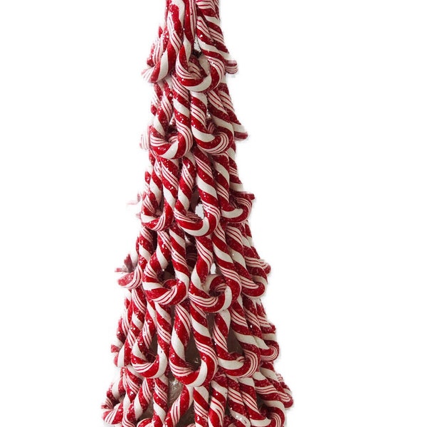 Candy Cane, Tabletop Christmas Tree, Claydough Tree, Candy Cane Decorations, Christmas Decor, DIY Crafts, Wreath Embellishments