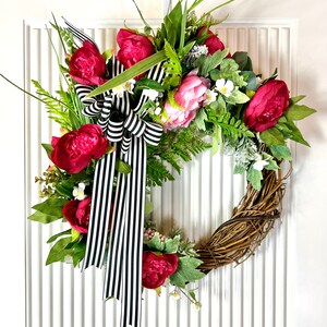 Spring-Inspired Watermelon Peony Wreath Add Elegance to Your Home Decor Brighten Your Home with a Spring Wreath Watermelon Peony Design image 7