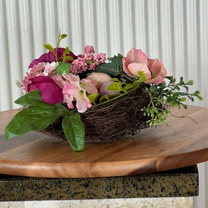 Farmhouse Spring Birds Nest with Eggs Decor, Spring Decor, Natural Spring Tabletop Decor, Wreath Supplies, Realistic Nest with Eggs, Gifts