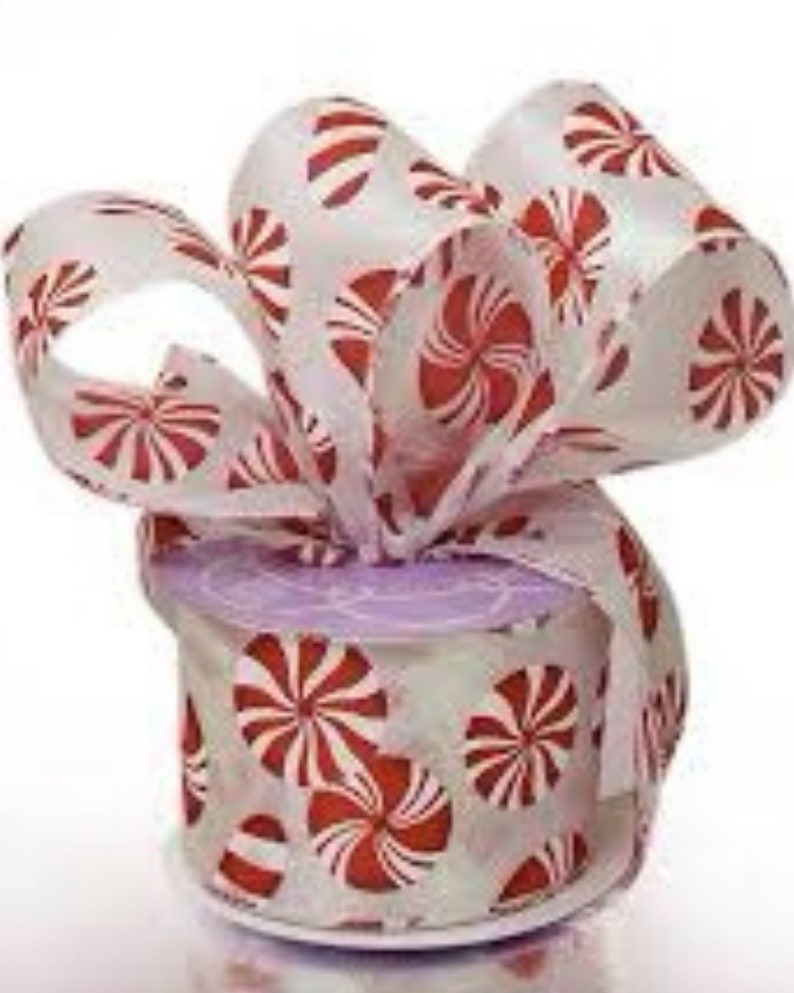 Craft Supplies Christmas Candy Ribbon Wired Ribbon Wreath Supplies DIY