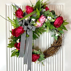 Spring-Inspired Watermelon Peony Wreath Add Elegance to Your Home Decor Brighten Your Home with a Spring Wreath Watermelon Peony Design image 10