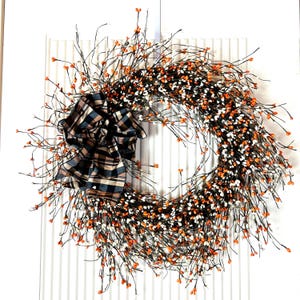 Fall Wreath Farmhouse Decor Autumn Front Door Wreath Thanksgiving Holiday Wreaths Country Wreath Pip Berry Wreath Realistic Winter Berries
