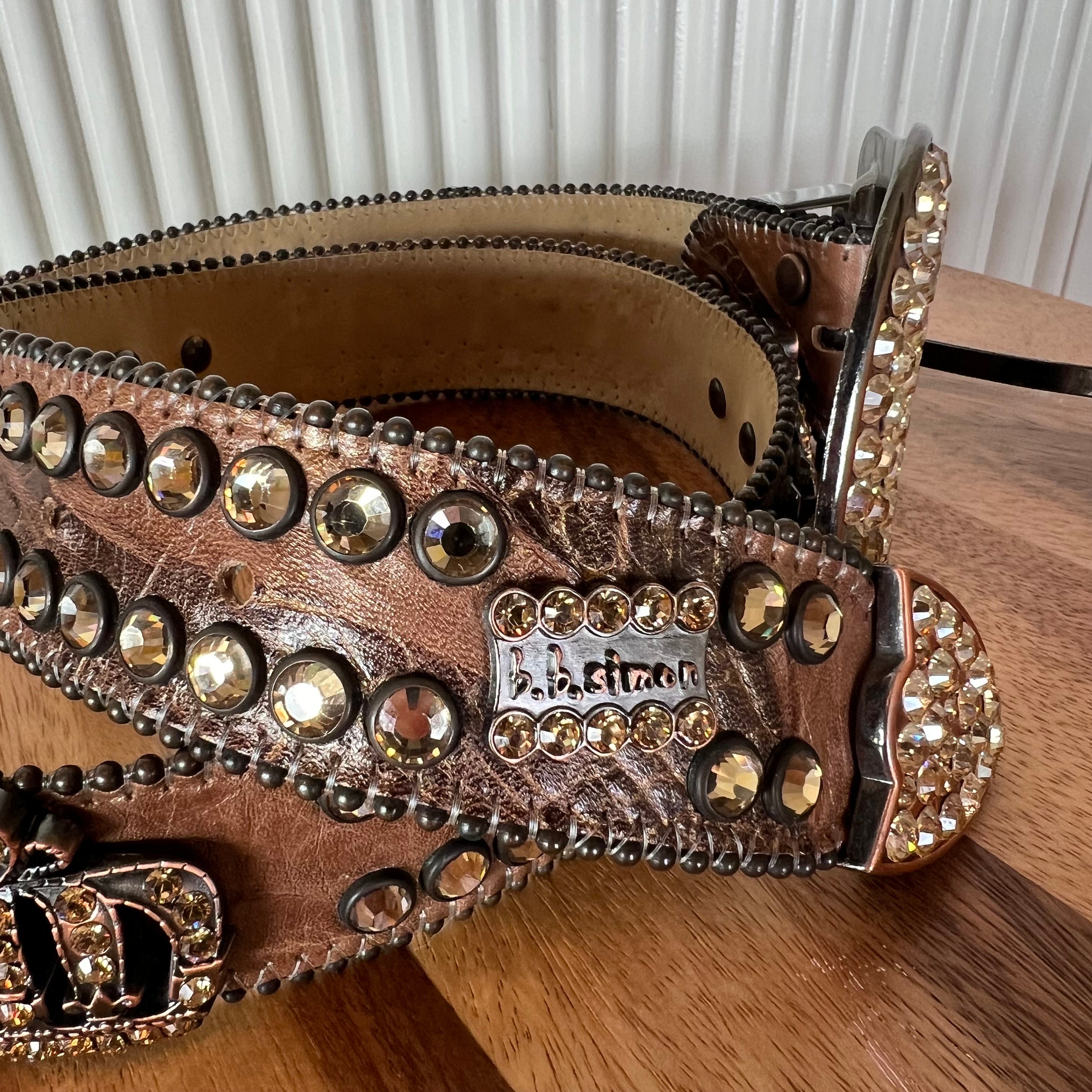 B.B. Simon Silver Belt with Amber Rhinestone Accents IMG_7811.jpg?v=1719774411 main image 3
