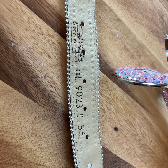 Vintage BB Simon Swarovski Crystal Pink Leather Belt 42” L Vintage BB Simon Swarovski Crystal Pink Leather Belt 42” L