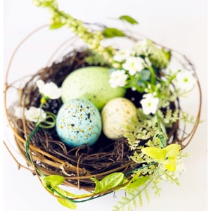 Birds Nest with Eggs Decor, Spring Decor, Easter Decor, Wreath Embellishments, Easter Table Decor, Wreath Supplies,  Craft Supplies