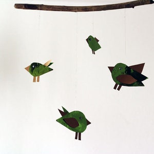 Mobile Windspiel Vögelchen Papier Mobilé Vögel Bild 2