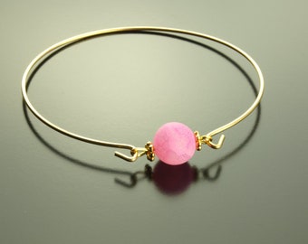 Armreif rosa Achat Edelstein Perle golden Armband