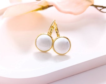 Earrings white howlite gemstone earrings color as desired