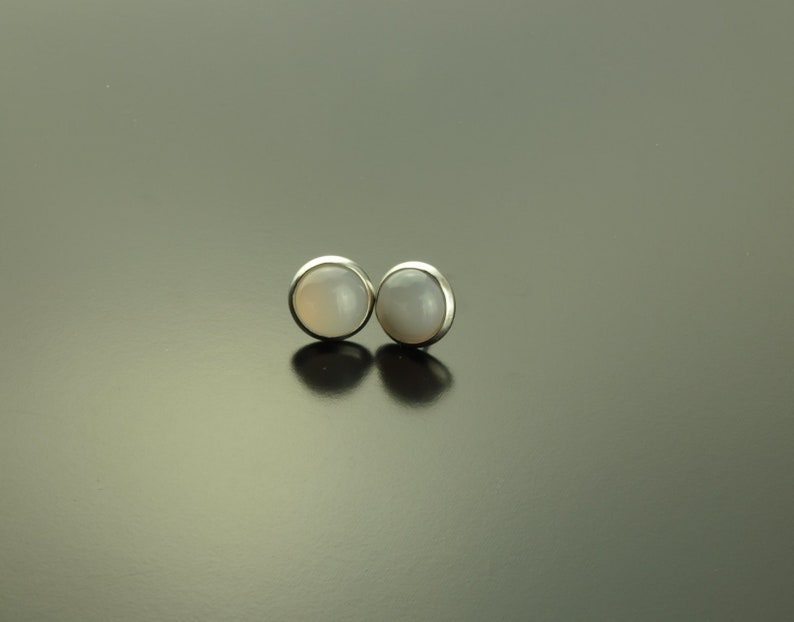 Earrings Grey Agate Gemstone Silver image 1