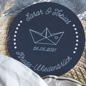 Bierdeckel Hochzeit Papierboot Wünsche für das Brautpaar ab 25 Stück