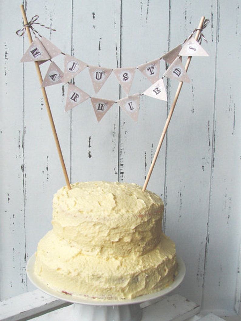 Diy Cake Cakes Mini Garland Wedding Just Married Craft Bow Etsy