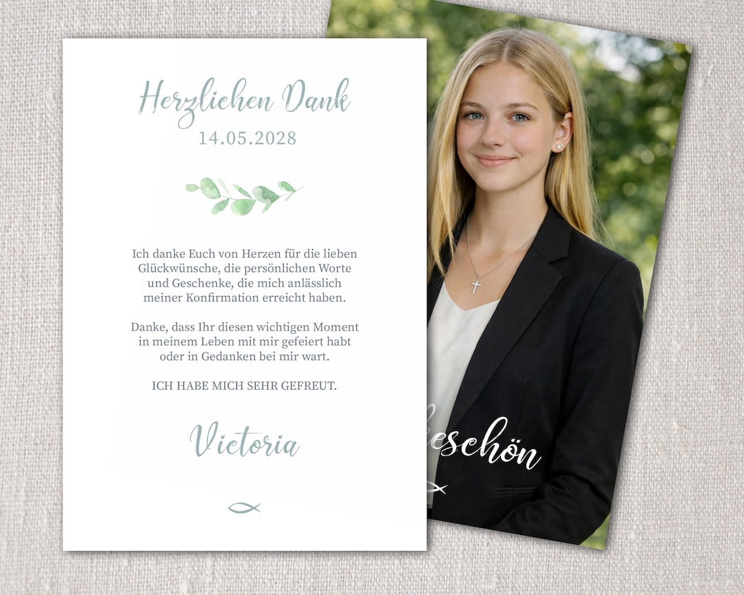 Vorlage Ideen Danksagung Konfirmation