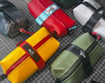 Satteltasche, Fahrradtasche aus LKW Plane, wasserabweisend und stabil