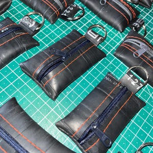 Upcycling Portemonnaie, mini Schlüsselanhänger aus Fahrradschlauch, Recycling, Innertube, Giveaway, Geschenk Radfahrer, urban, gravelbike