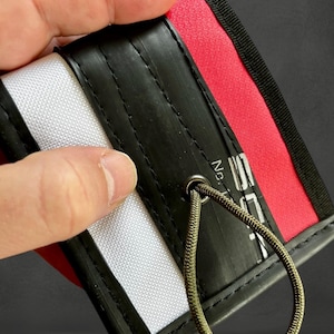 Upcycling portemonnee van fietsband en stevig outdoormateriaal